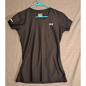 Under Armour Heat Gear Fitted T-Shirt Women's Size Medium Black